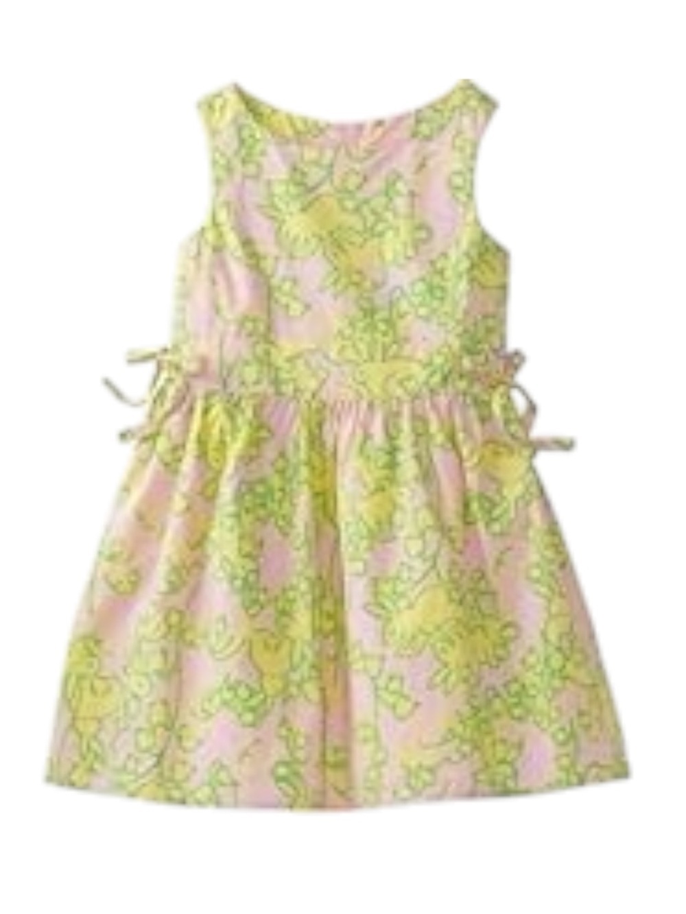 LILLY PULITZER Girls Pink and Lime Floral Little Eryn Dress